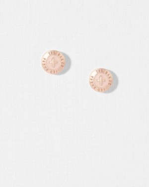 Baby Pink Ted Baker Eisley Enamel Button Stud Earrings Earrings | US0001821