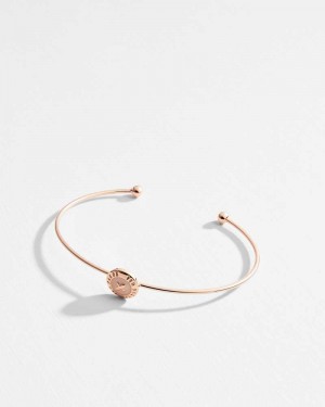 Baby Pink Ted Baker Elvas Enamel Button Bangle Bangles | US0001732