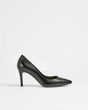 Black Ted Baker Alysse Leather Court Shoes | US0002108