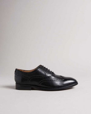 Black Ted Baker Amaiss Formal Leather Brogue Shoes | US0002088