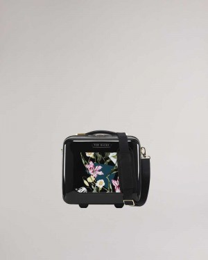 Black Ted Baker Anvil Spliced Floral Vanity Case | US0001470