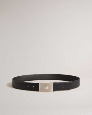 Black Ted Baker Aydon Textured Buckle Belt | US0001635