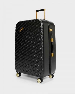 Black Ted Baker Bellu Bow Detail Large Trolley Suitcase | US0001485