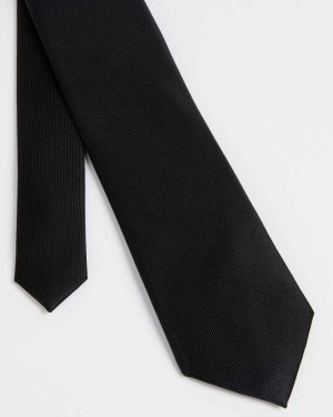 Black Ted Baker Blula Twill Silk Tie | US0000782