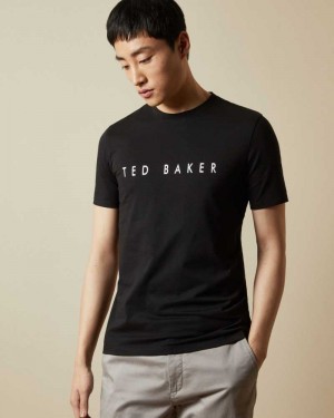 Black Ted Baker Broni Short Sleeve Branded T-Shirt | US0000920