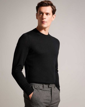 Black Ted Baker Carnby Lightweight Wool Jumper | US0000416