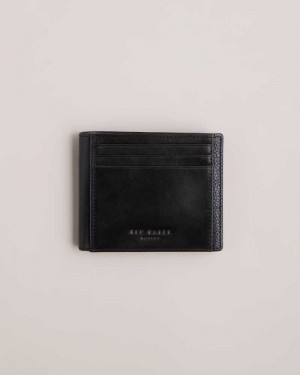 Black Ted Baker Finliy Waxy Leather Bifold Wallet Wallets | US0001561