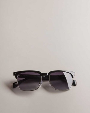 Black Ted Baker Flloyd Classic Clubmaster Sunglasses | US0001973