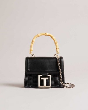 Black Ted Baker Jaylisa Top Handle Basket Cross Body Bag | US0001369