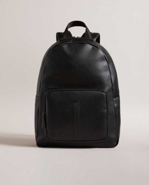 Black Ted Baker Joss Faux Leather Backpack | US0001248