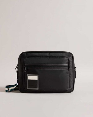 Black Ted Baker Matts Twill Retro Sport Messenger Bag | US0001308