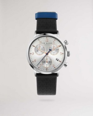 Black Ted Baker Minuta Smooth Leather Strap Watch | US0001950