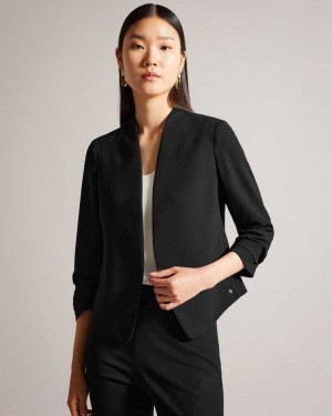 Black Ted Baker Popy Cropped Jacket Jackets | US0000267