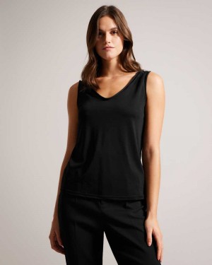 Black Ted Baker Shavon V Front Vest | US0001230