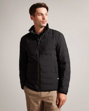 Black Ted Baker Tucson Slim Quilt Puffer Jacket Jackets | US0000238