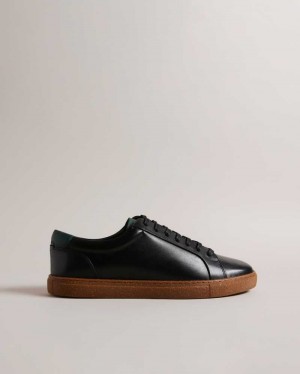 Black Ted Baker Udamou Leather Sneakers | US0002194