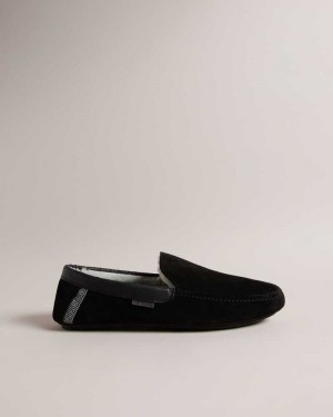 Black Ted Baker Vallant Moccasin Slippers | US0002166