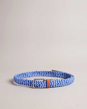 Blue Ted Baker Callen Woven Elasticated Belt | US0001650