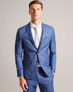 Blue Ted Baker Dorsejs Wool Suit Jacket Jackets | US0000280