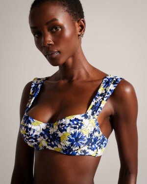 Blue Ted Baker Pippea Floral Balconette Bikini Top | US0000844