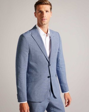 Blue Ted Baker Scopej Slim Fit Puppytooth Suit Jacket Jackets | US0000258