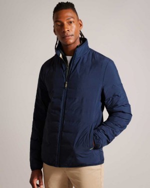 Blue Ted Baker Tucson Slim Quilt Puffer Jacket Jackets | US0000288