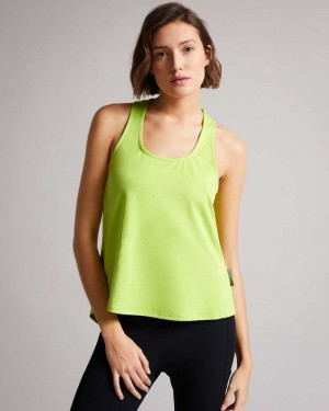 Bright Green Ted Baker Deilli Scoop Neck Racerback Top | US0000961