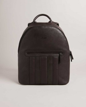 Brown Chocolate Ted Baker Waynor House Check PU Backpack | US0001235