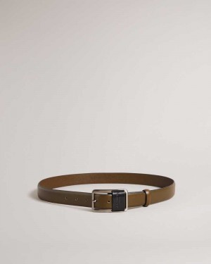 Brown Ted Baker Koen Centre Bar Buckle Belt | US0001646