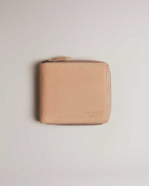 Brown Ted Baker Krolt Nubuck Zip Around Wallet Wallets | US0001548