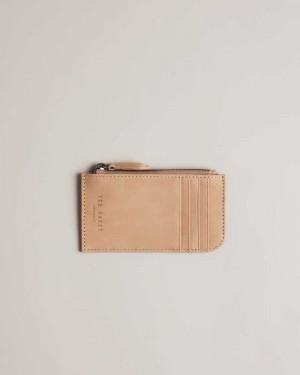 Brown Ted Baker Needt Nubuck Leather Card Holder Cardholders | US0001409