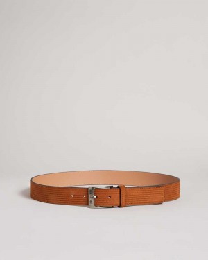 Brown Ted Baker Tible Corduroy Suede Belt | US0001654