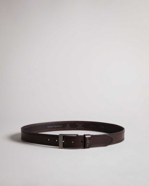 Chocolate Ted Baker Crikitt Cricket Stitch Belt | US0001629