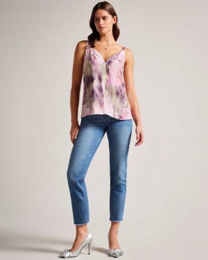 Coral Ted Baker Nethiia V Neck Cami Top | US0001041