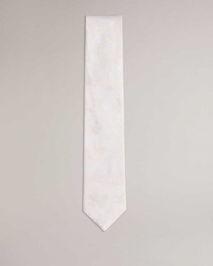 Cream Ted Baker Berel Magnolia Jacquard Tie | US0002031