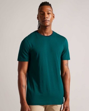 Dark Green Ted Baker Helpa Short Sleeve T-Shirt | US0000885