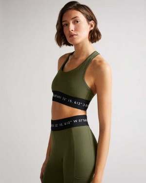 Dark Green Ted Baker Lluuccy Breathable Racerback Bralette | US0000736