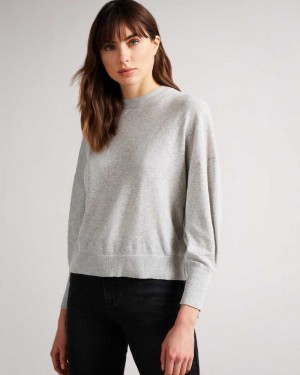 Dark Grey Ted Baker Nicci Sleeve Detailed Jumper | US0000343