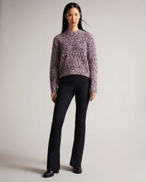 Deep Pink Ted Baker Bbetsy Engineered Cropped Jumper | US0000363