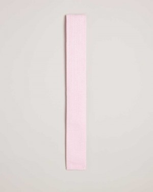 Dusky Pink Ted Baker Kallino Knitted Tie | US0002016