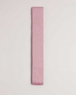 Dusky Pink Ted Baker Knitex Knitted Tie | US0002027