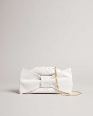 Ecru Ted Baker Niasa Bow Detail Clutch | US0001304