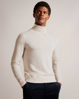 Ecru Ted Baker Rainger Merino Wool Roll Neck Jumper | US0000407