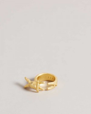 Gold Colour Ted Baker Rabbela Rabbit Ring Rings | US0001884