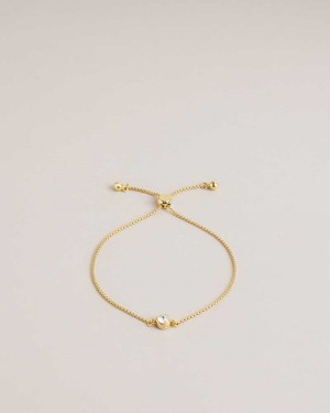 Gold Colour Ted Baker Sarsaa Crystal Charm Bracelet Bracelets | US0001742