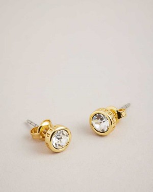 Gold Colour Ted Baker Sinaa Round Stud Earrings Earrings | US0001789