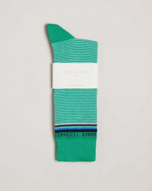 Green Ted Baker Finestr Fine Striped Socks | US0001927