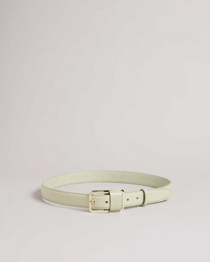 Green Ted Baker Saaman Leather Loop Buckle Belt | US0001626