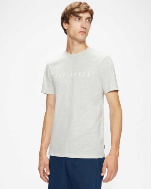 Grey Ted Baker Broni Short Sleeve Branded T-Shirt | US0000864