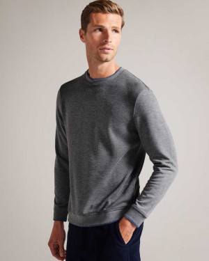 Grey Ted Baker Raket Textured Front Jumper | US0001023